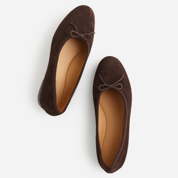 Madewell Shoes - New! Madewell The April Ballet Flat in Dark Carob Leather Suede
